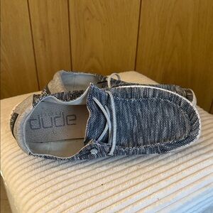 Hey Dude Men's Black and White Loafers